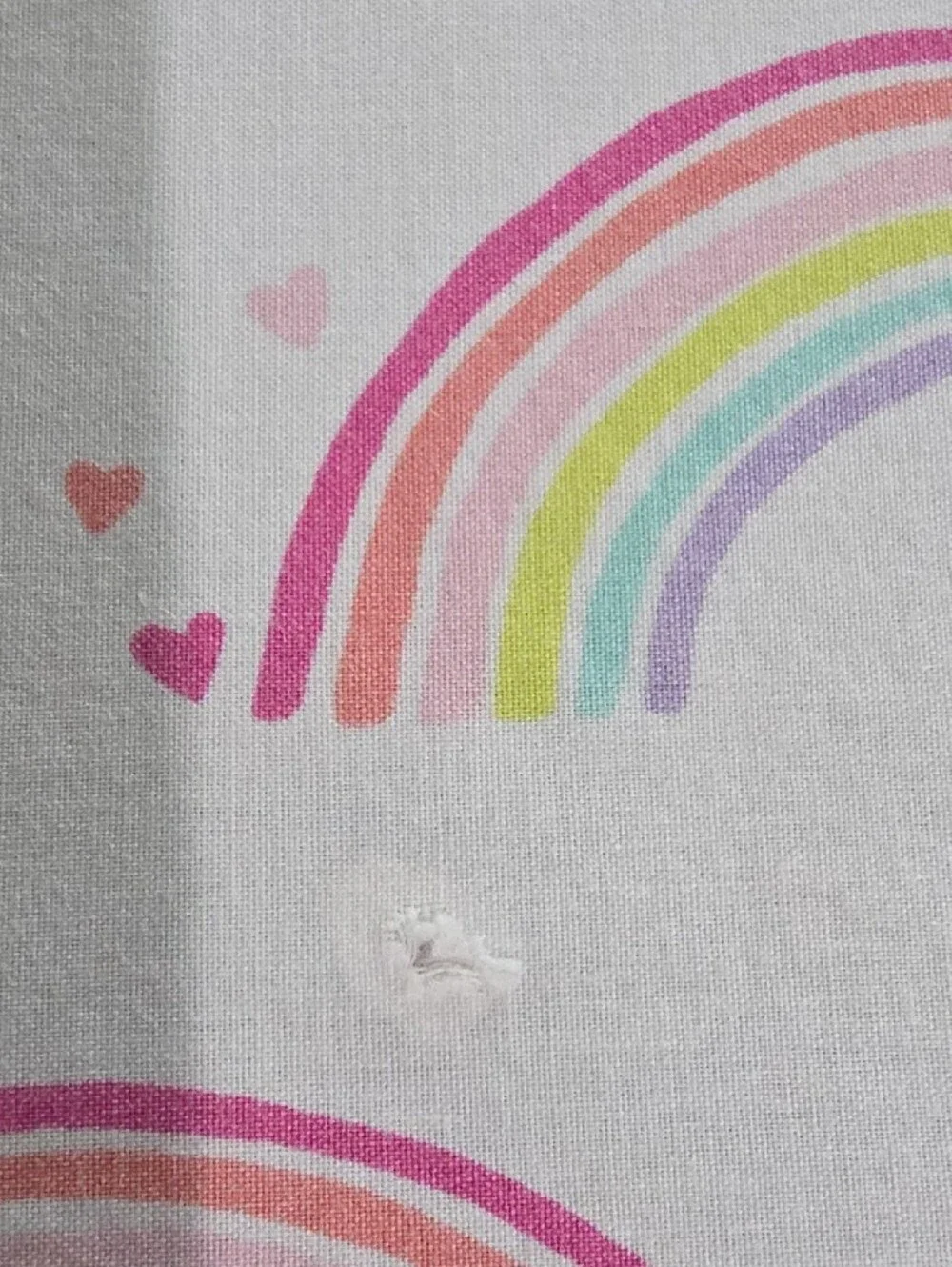 Pottery Barn Kids Rainbows Hearts Organic Cotton Full Flat Sheet